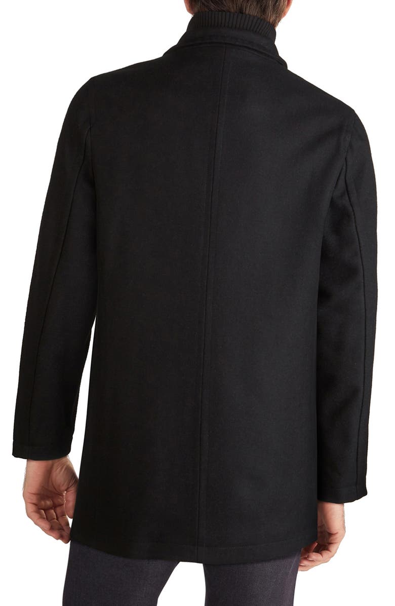 Cole Haan Signature Melton Wool Blend Topcoat, Alternate, color, Black
