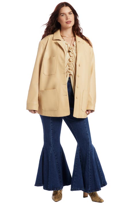 Relaxed Faux Leather Blazer