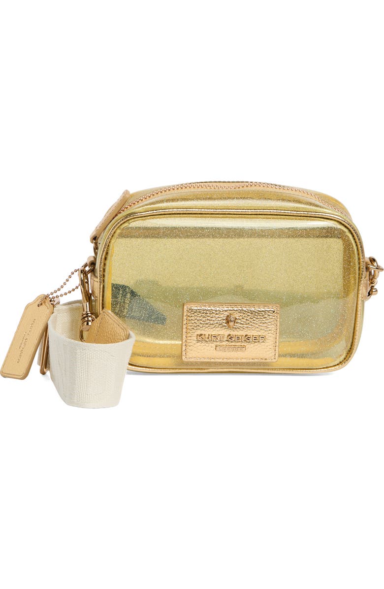 Kurt Geiger London Chiswick Vinyl Camera Crossbody Bag, Main, color, Gold