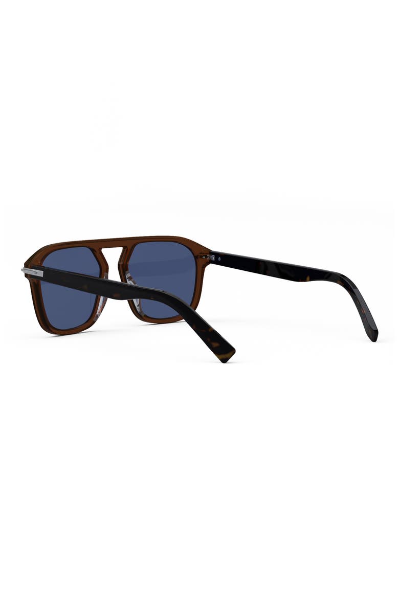 ‘DiorBlackSuit S4I 55mm Square Sunglasses, Alternate, color, SHINY LIGHT BROWN / BLUE