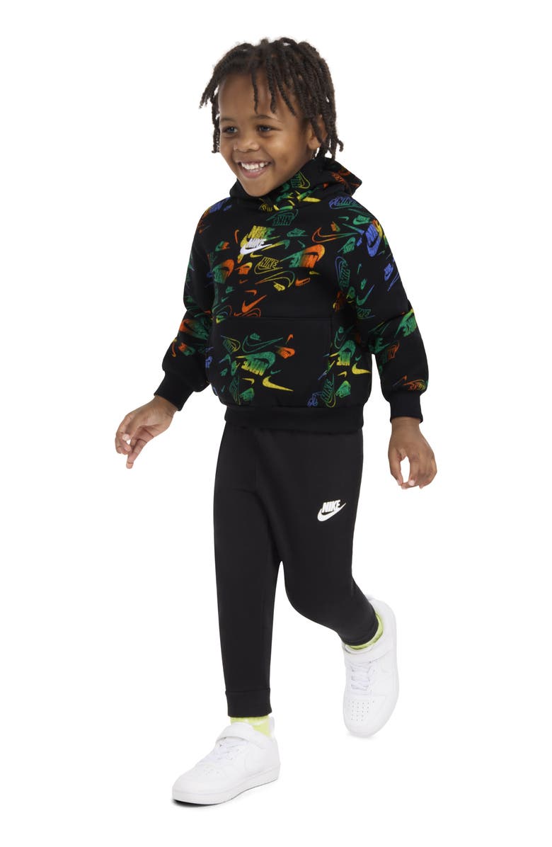Nike Kids' Reveal Logo Print Hoodie, Alternate, color, Black