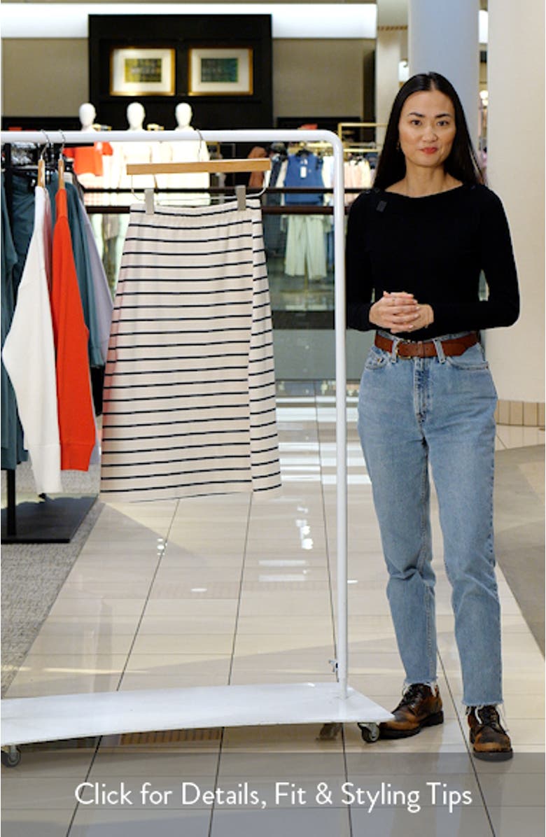 Stripe Knit Midi Skirt, sales video thumbnail