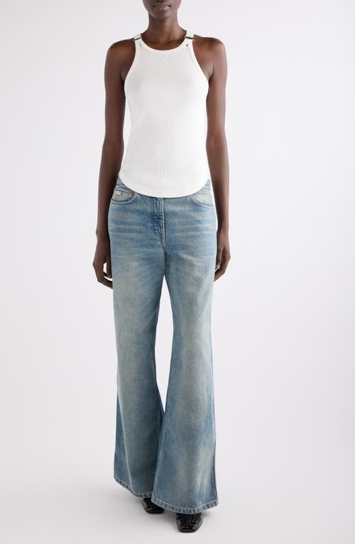 Courrèges Buckle '90s Stretch Cotton Rib Tank In White