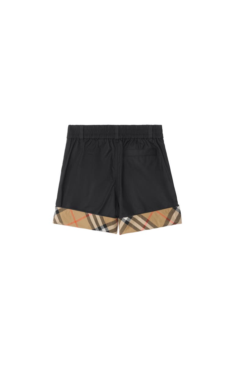 Burberry Check Turn-up Cotton Shorts, Alternate, color, Black