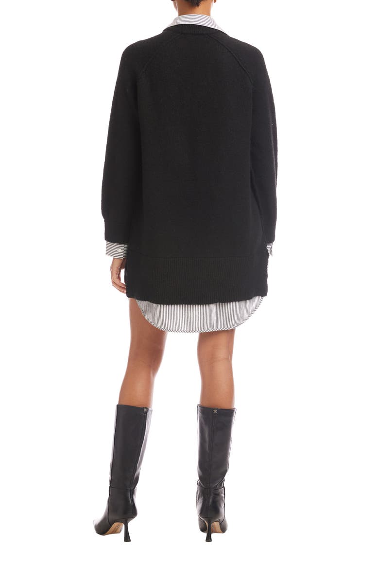 Carrie Mixed Media Minidress, Alternate, color, BLACK