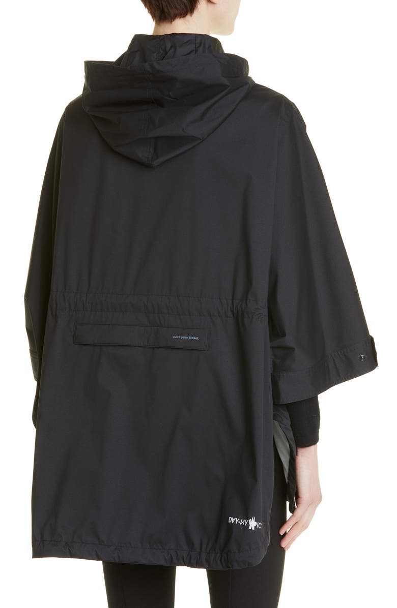 Moncler Grenoble Logo Zip Hooded Nylon Cape, Alternate, color, 