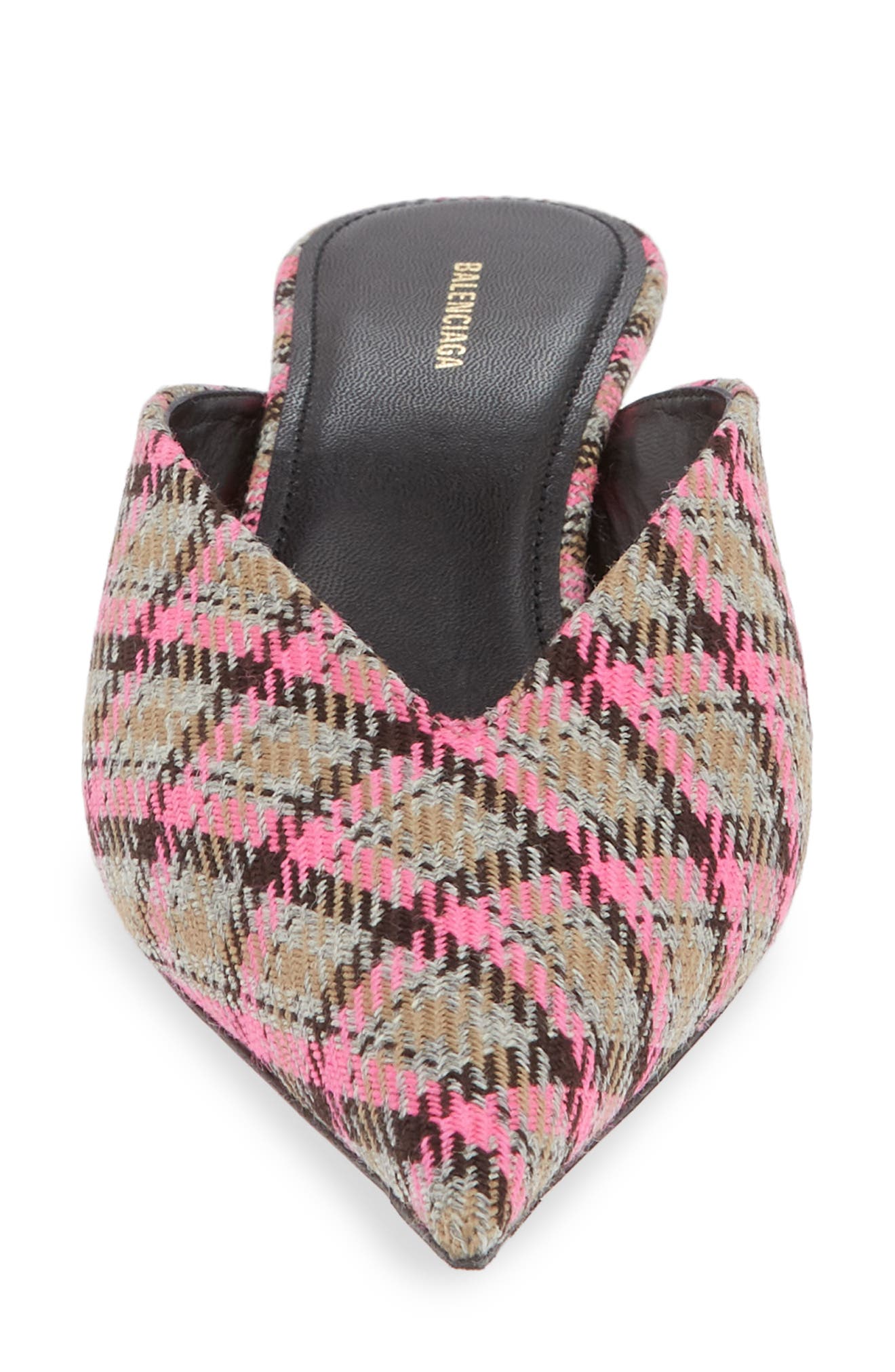 Balenciaga Plaid Pointy Toe Mule, Alternate, color, 