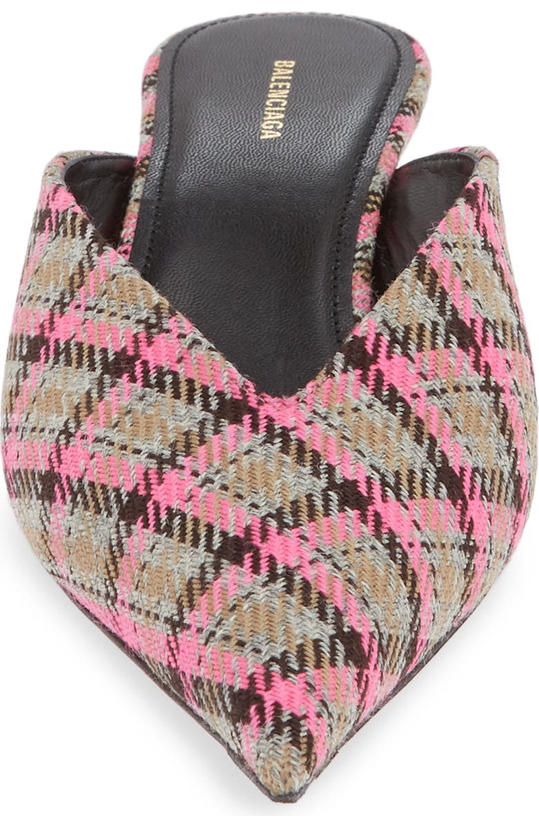 Balenciaga Plaid Pointy Toe Mule, Alternate, color,