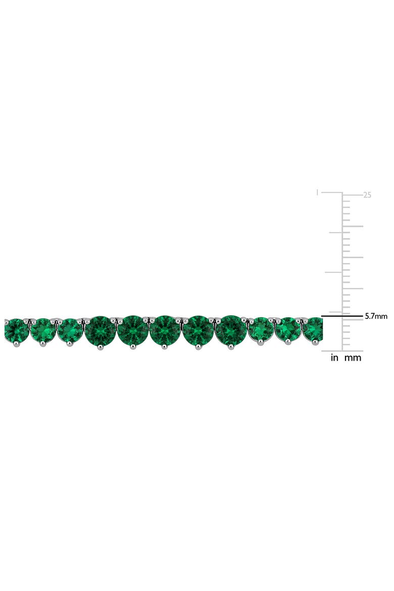 Sterling Silver Lab Created Emerald Tennis Necklace, Alternate, color, GREEN