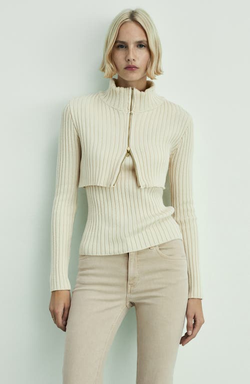 Shop Mango Crop Flare Jeans In Sand