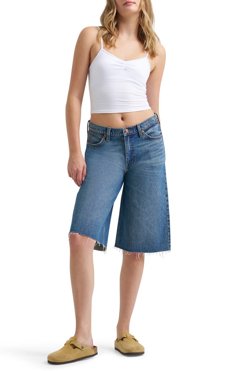 Wrangler Jorts Raw Hem Low Rise Denim Shorts, Alternate, color, 