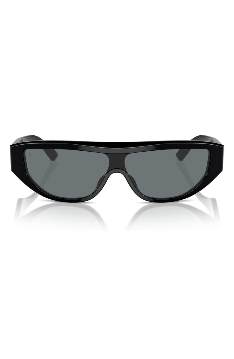 Scuderia Ferrari 125mm Rectangular Shield Sunglasses, Main, color, Black / Grey
