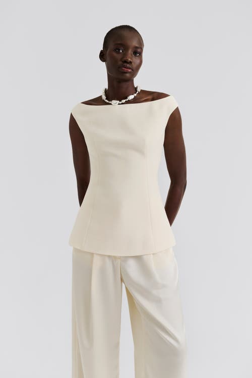 Malina Diora Half Off Shoulder Top In White