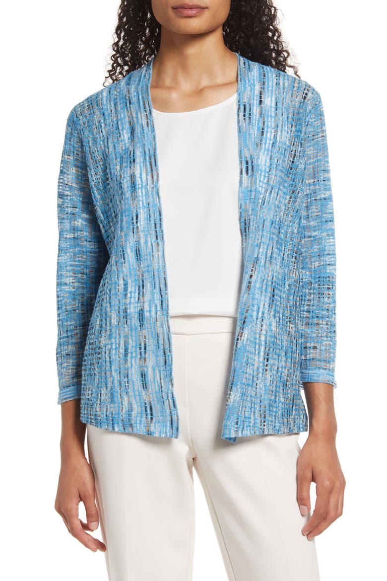 Melody Open Front Cardigan, Main, color, BLUE MULTI