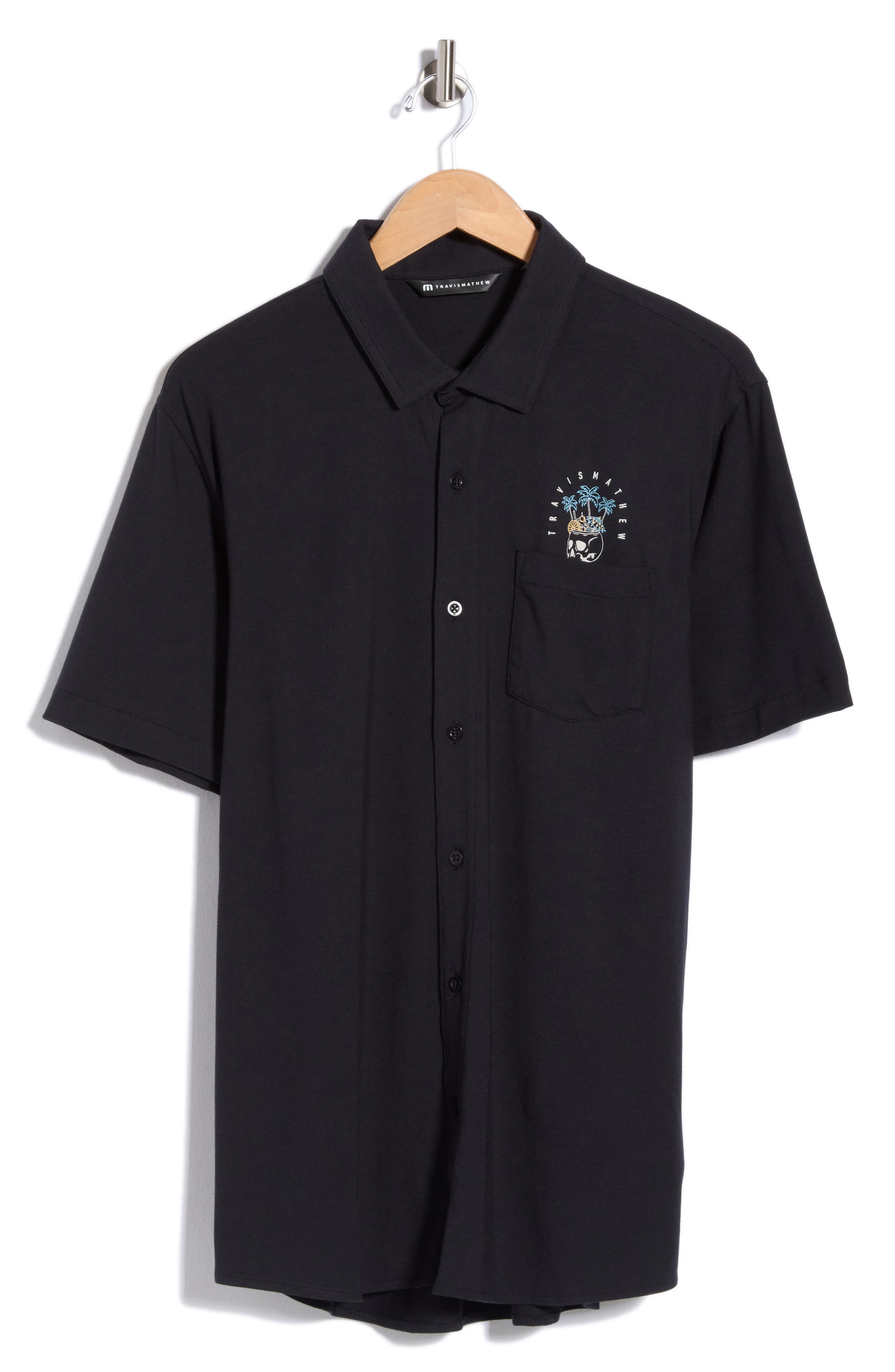 Poolside Pitcher Graphic Short Sleeve Button-Up Shirt