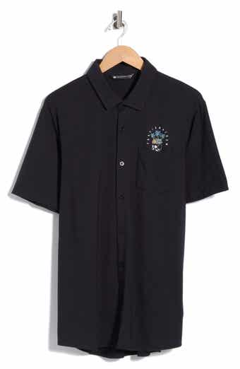 Poolside Pitcher Graphic Short Sleeve Button-Up Shirt
