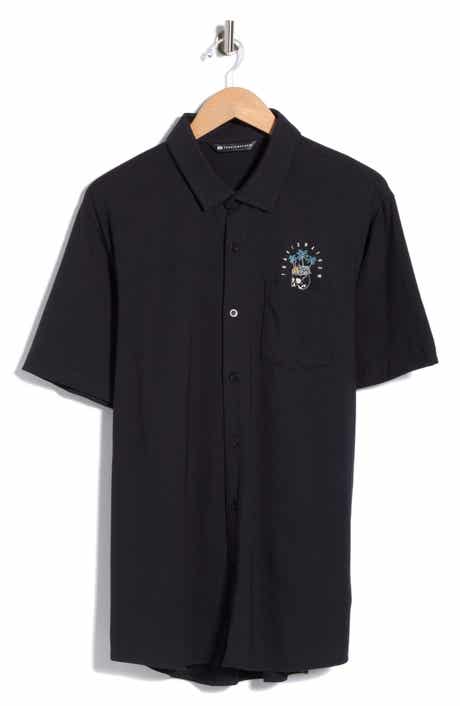 Poolside Pitcher Graphic Short Sleeve Button-Up Shirt