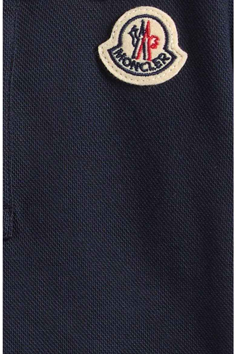 Kids' Tipped Logo Patch Stretch Cotton Piqué Polo, Alternate, color, NAVY BLUE