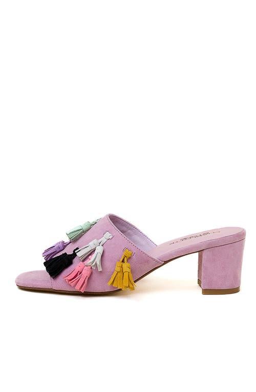 Charlotte Stone Lorraine Tasseled Mule Slide Sandal In Multi