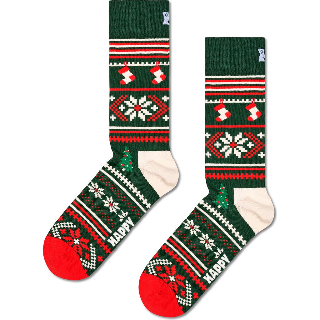 Happy Socks Christmas Cotton Blend Crew Socks In Multi