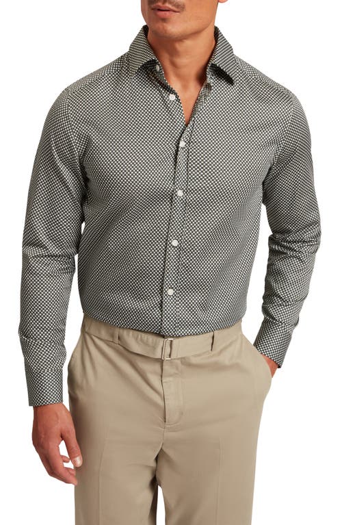 Ted Baker Jozef Print Cotton Button-up Shirt In Gray