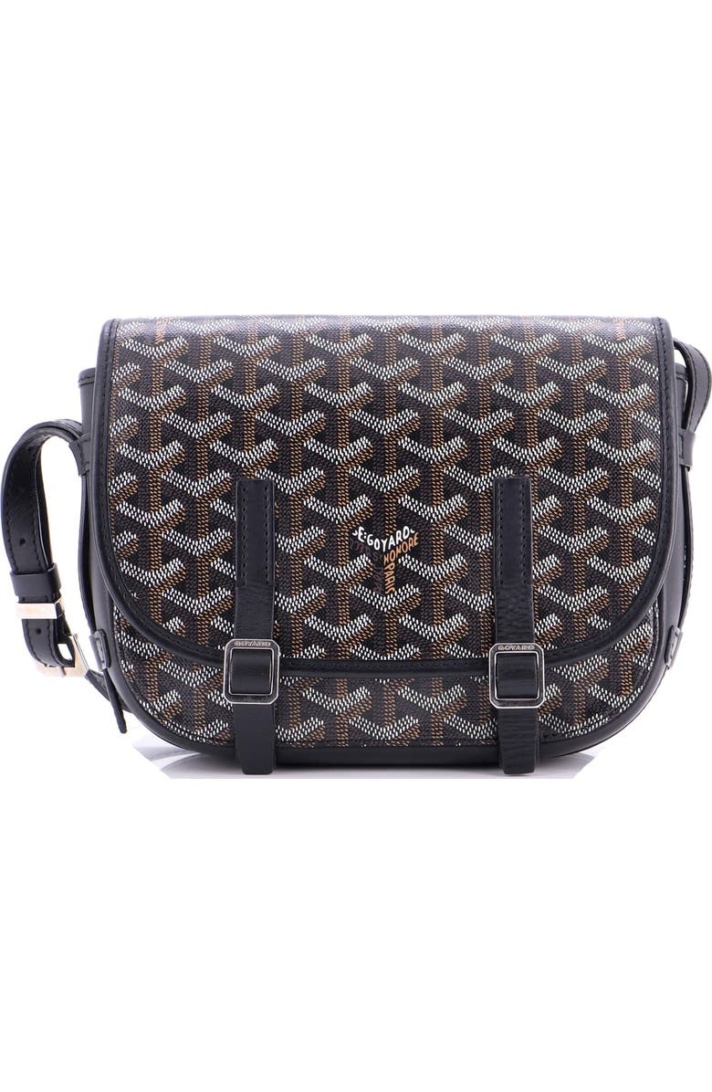 Pre-Owned Goyard Belvedere Messenger Bag Coated Canvas PM, Main, color, Black