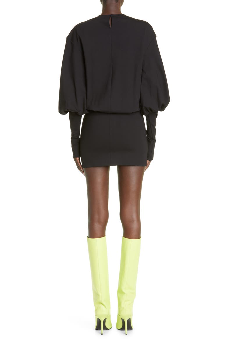 Karlie Long Sleeve Drop Waist Jersey Minidress, Alternate, color, BLACK