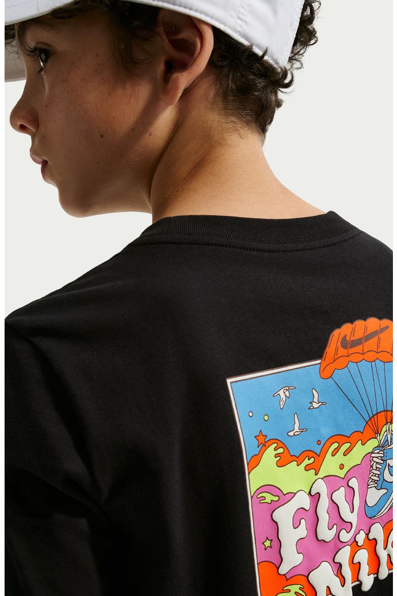 Kids' Fly Nike Graphic T-Shirt, Alternate, color, BLACK