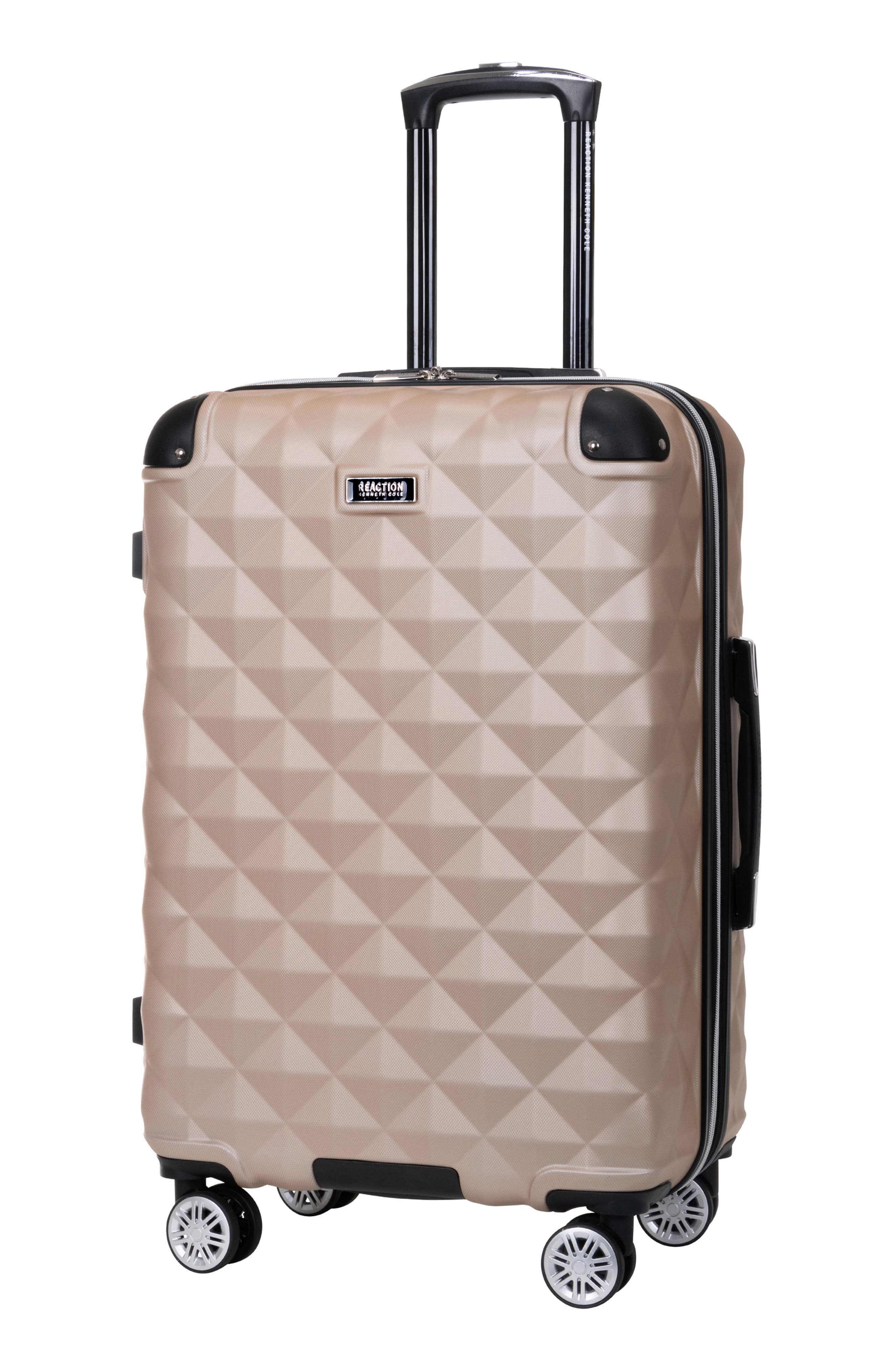 Kenneth Cole Reaction Diamond Tower 24" Hardside Spinner Luggage, Alternate, color, Rose Champagne