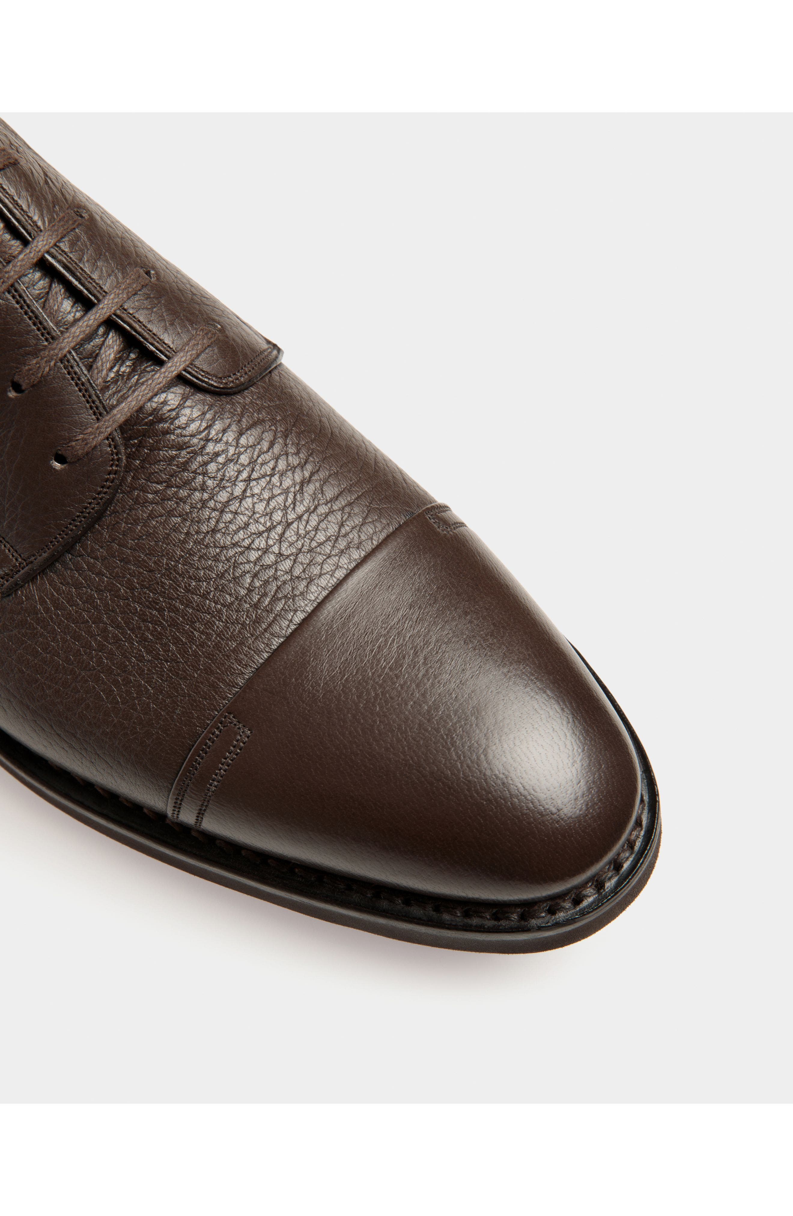 Bally Scribe Un Derby In Deer Leather, Alternate, color, Ebano 21