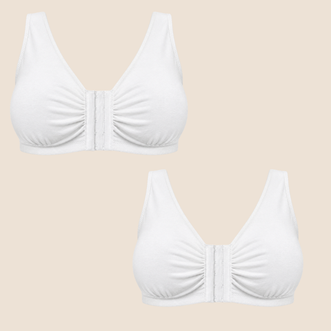 Ease Cotton Front Closure Bra for Mastectomy 2-Pack