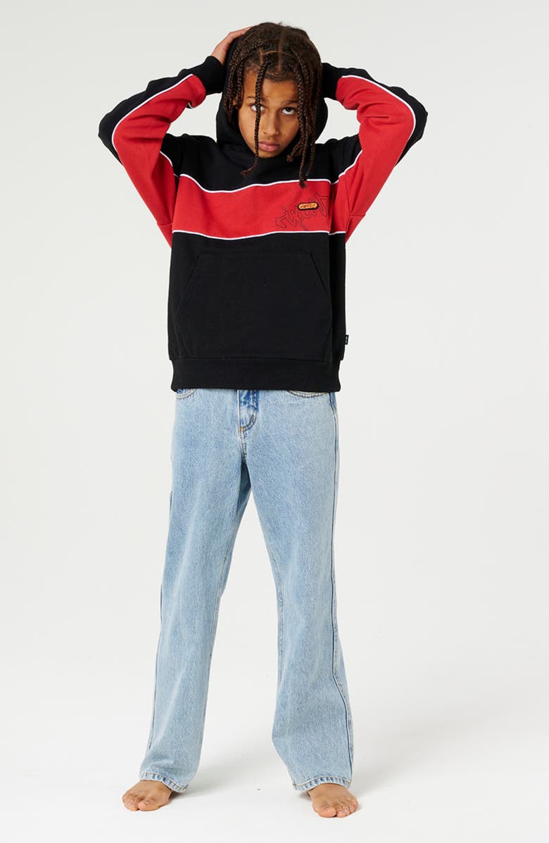 Rip Curl Kids' Panel Beater Fleece Hoodie, Alternate, color, Black
