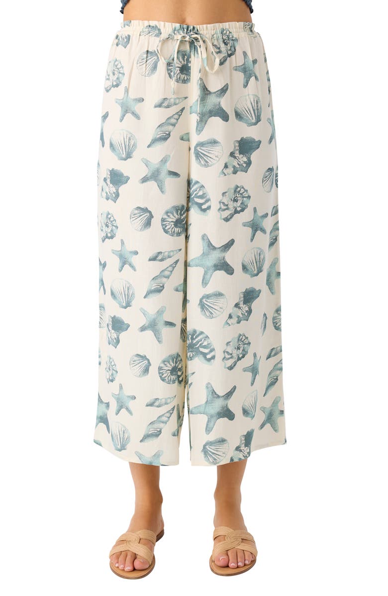 O'Neill Murrie Seashell Print Crop Drawstring Pants, Main, color,