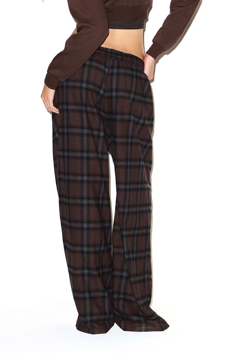 SKIMS Plaid Flannel Pajama Pants, Alternate, color, 