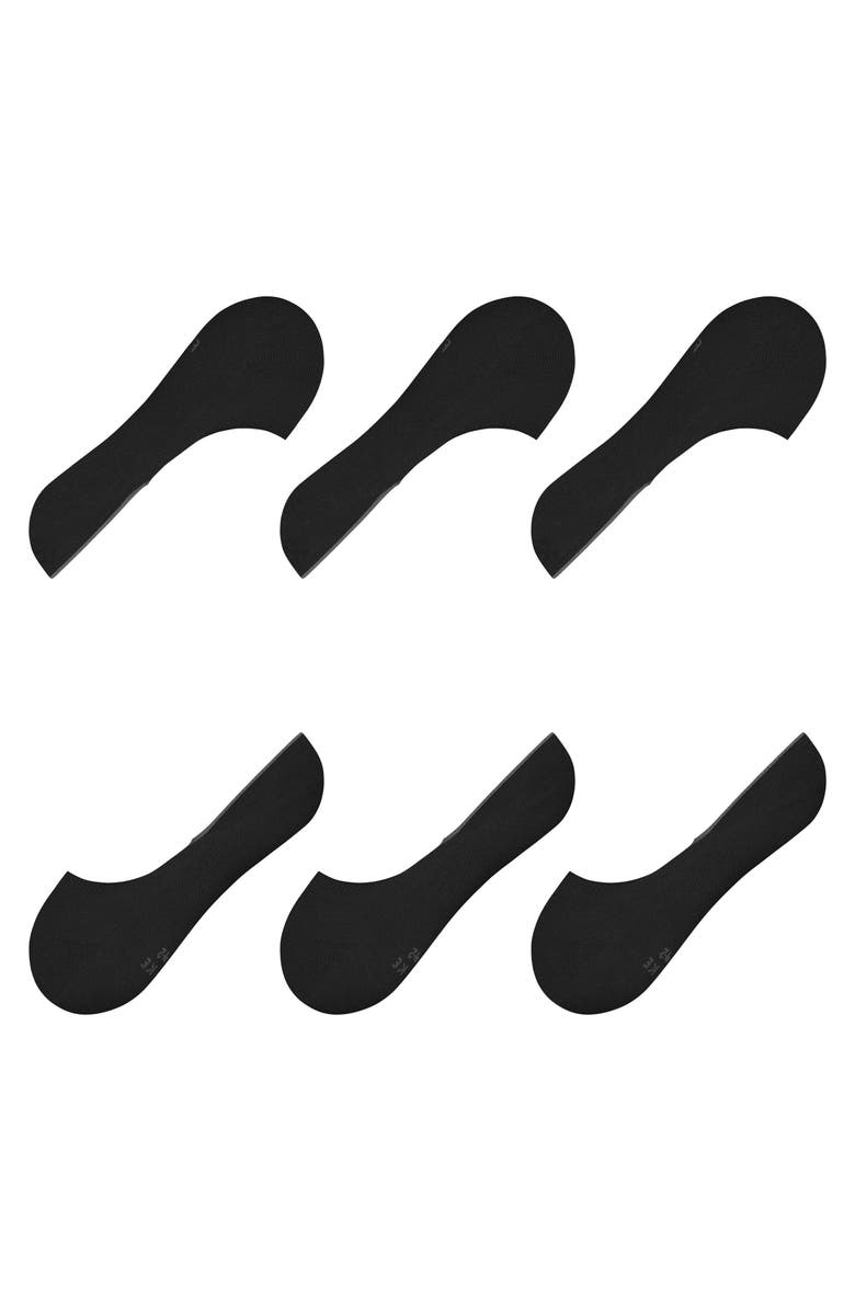 Falke Step Cotton 3-Pack No Show Socks, Alternate, color, Black