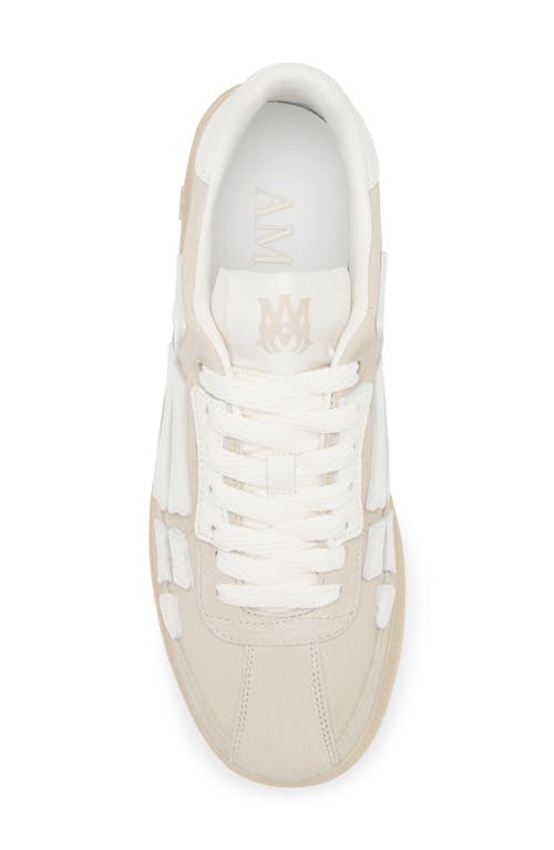 Amiri Mens Pacific Bones Branded Suede Low-top Trainers Brow In Sand