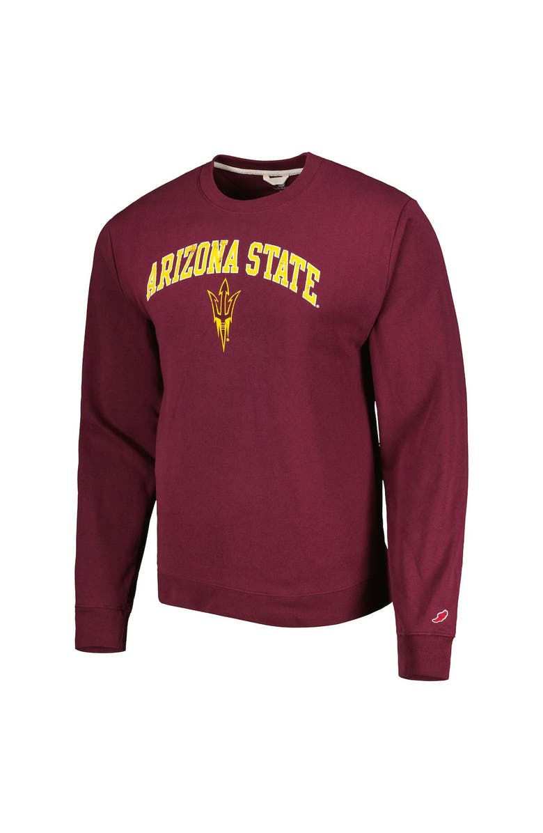 LEAGUE COLLEGIATE WEAR Men's League Collegiate Wear Maroon Arizona State Sun Devils 1965 Arch Essential Lightweight Pullover Sweatshirt, Alternate, color, 