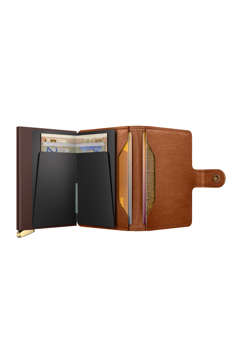 Premium Miniwallet+ Emboss Lines, Alternate, color, Cognac