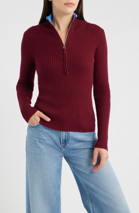 Kuju Half Zip Ribbed Sweater