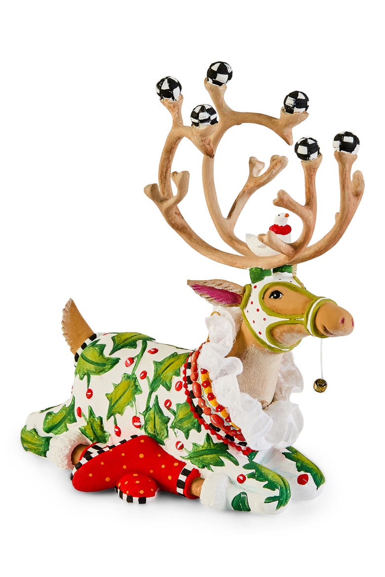 Patience Brewster Dash Away Reindeer Ornament, Alternate, color, GREEN