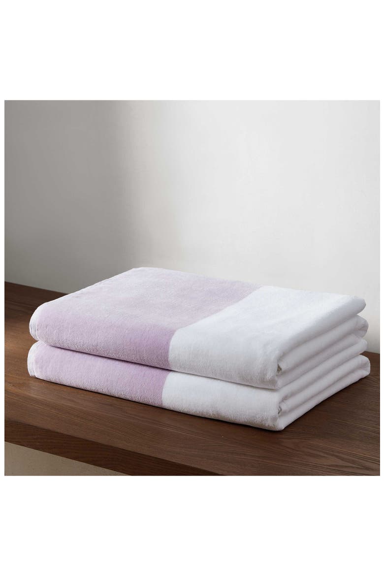 Poolside Yarn Dye 2-Piece Beach Towel Set, Alternate, color, PURPLE HAZE/WHITE