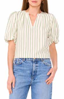 Vince Camuto Stripe Puff Sleeve Top