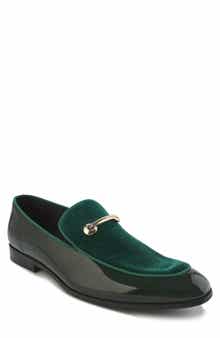 Gino Vitale Velvet & Patent Leather Bit Loafer