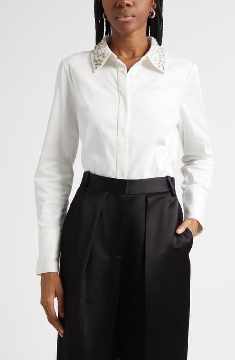 Wendy Beaded Collar Shirt