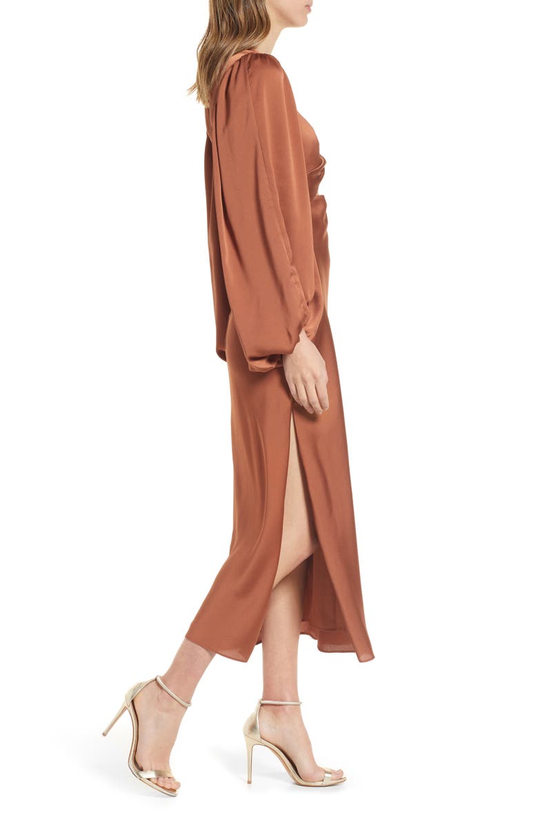 Shona Joy Twist Front Long Sleeve Cocktail Dress, Alternate, color, 