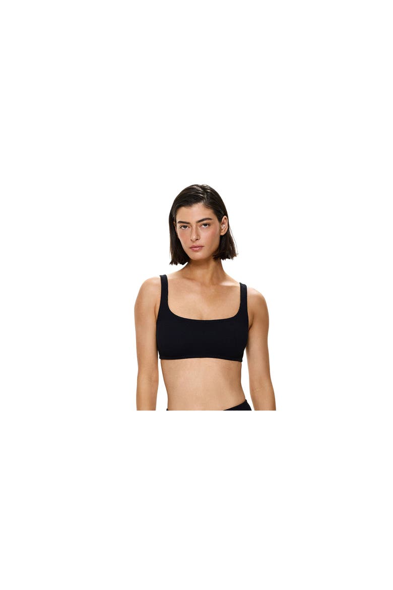 Tubular Square Neck Bikini Top, Alternate, color, Black