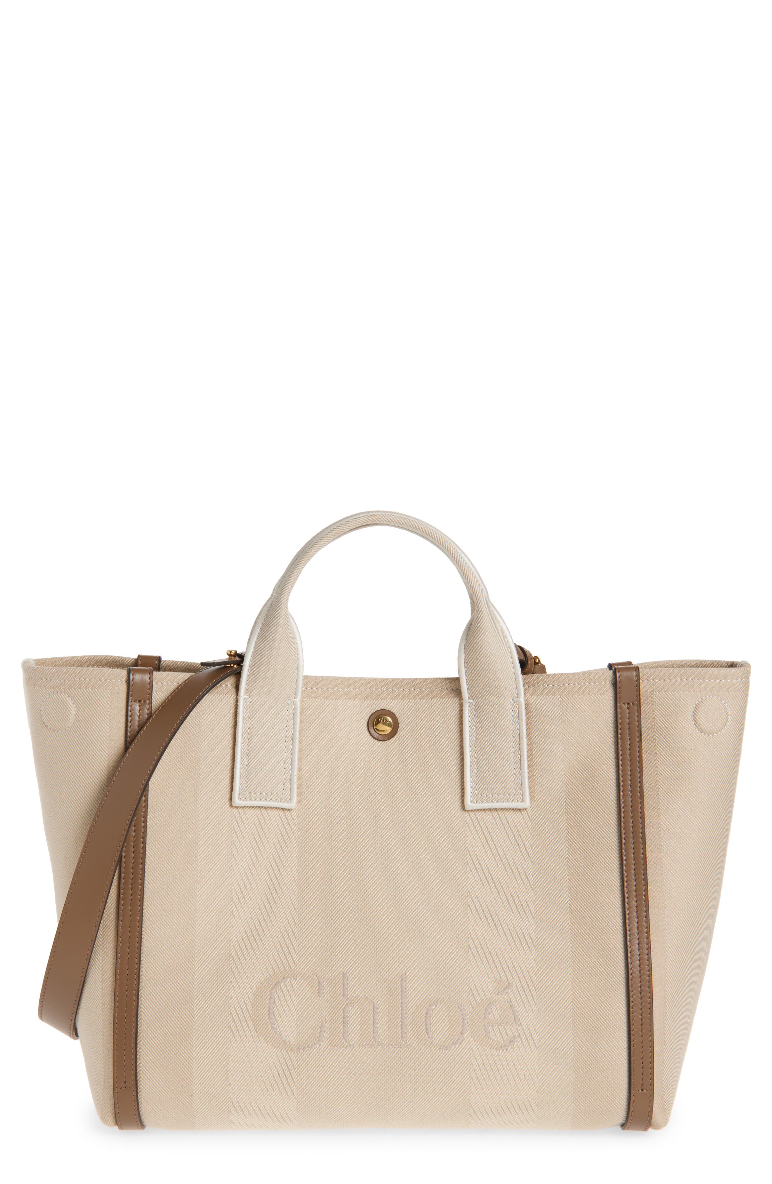 Chloé Carry Canvas Jacquard Tote, Main, color, 