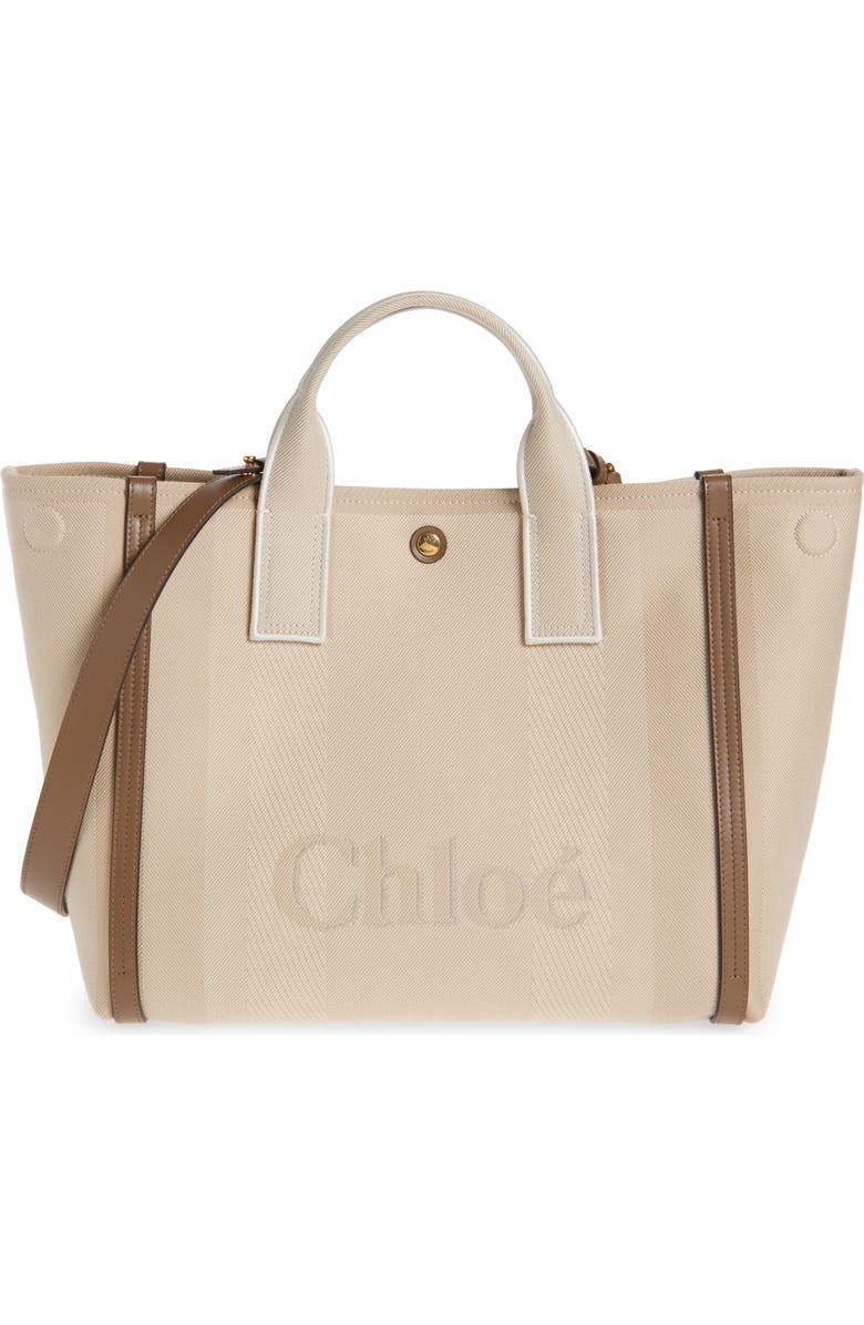 Chloé Carry Canvas Jacquard Tote, Main, color,