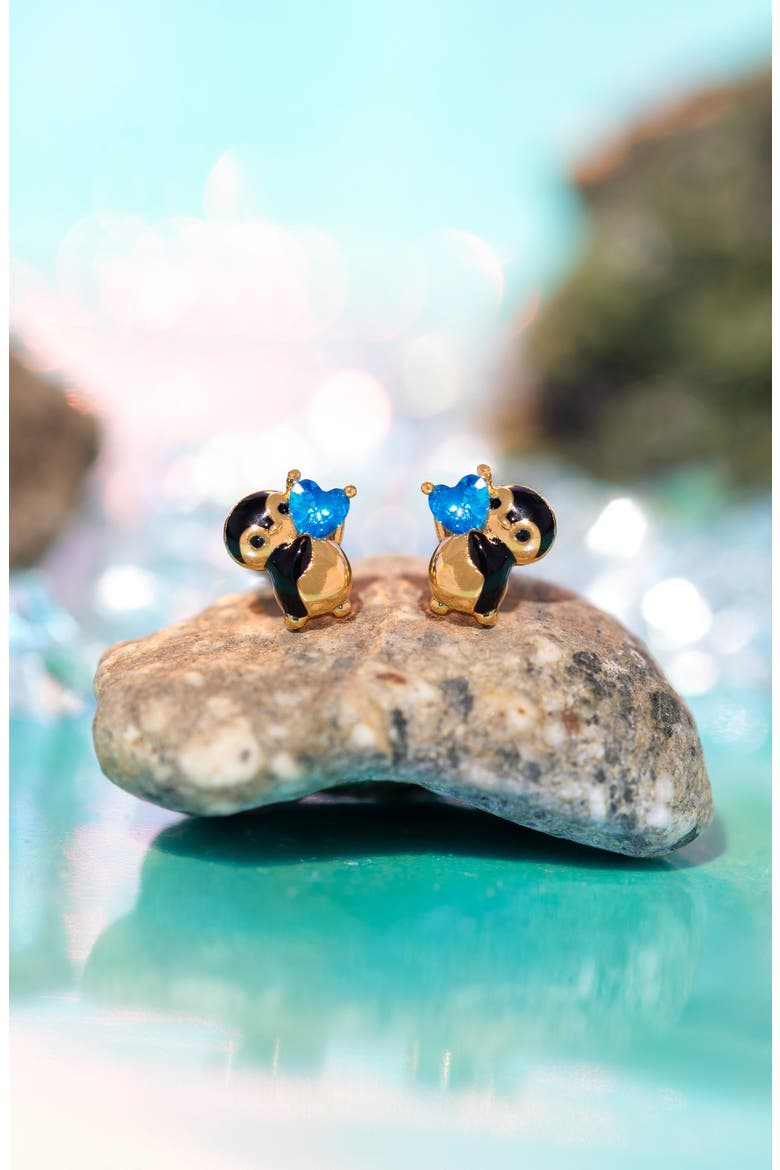 Penguin Crush Stud Earrings, Alternate, color, GOLD