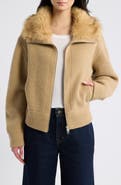 rag & bone Amelia Faux Fur Zip Up Cardigan